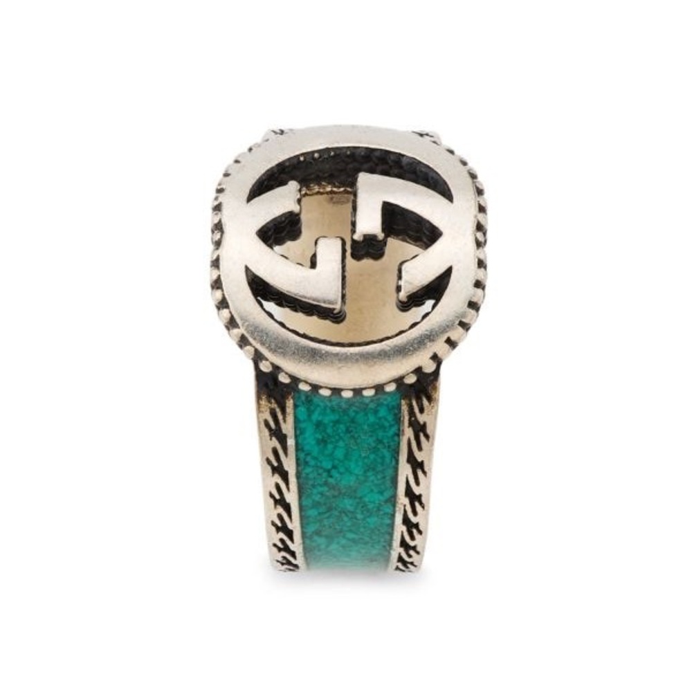 Gucci Interlocking G Turquoise Ring | Unisex | Brand New | Made in italy - Picture 3 of 5